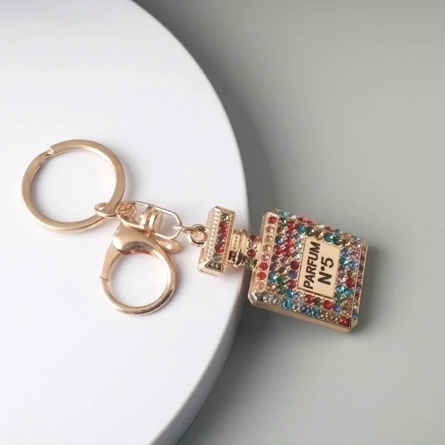 Bling Rhinestone Perfume Bottle Keychain Bag Charm