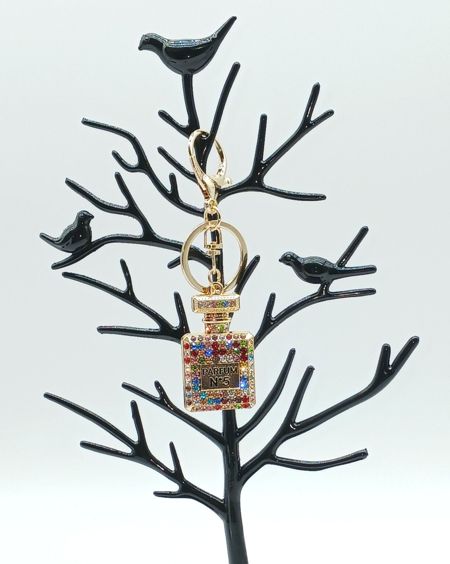 Bling Rhinestone Perfume Bottle Keychain Bag Charm