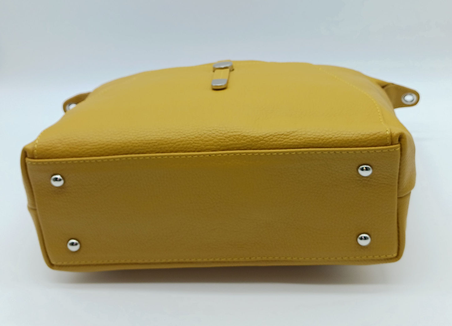 Genuine Pebble Leather Satchel Handbag - Mustard Yellow – Made In Italy - DumasvilleBoutique