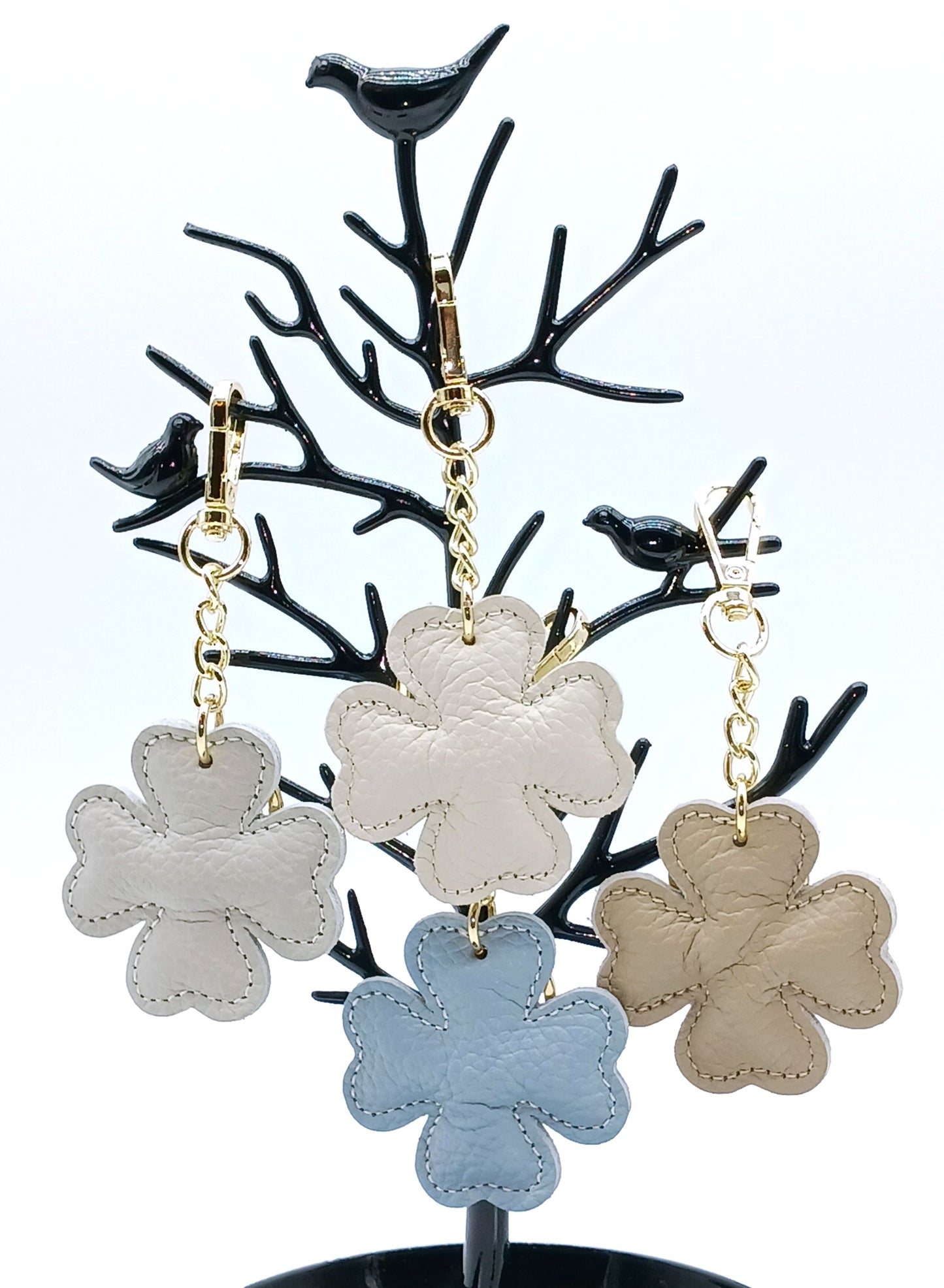 Genuine Leather Keychain Bag Charm – Made In Italy (Neutral Colors)