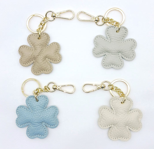 Genuine Leather Keychain Bag Charm – Made In Italy (Neutral Colors)