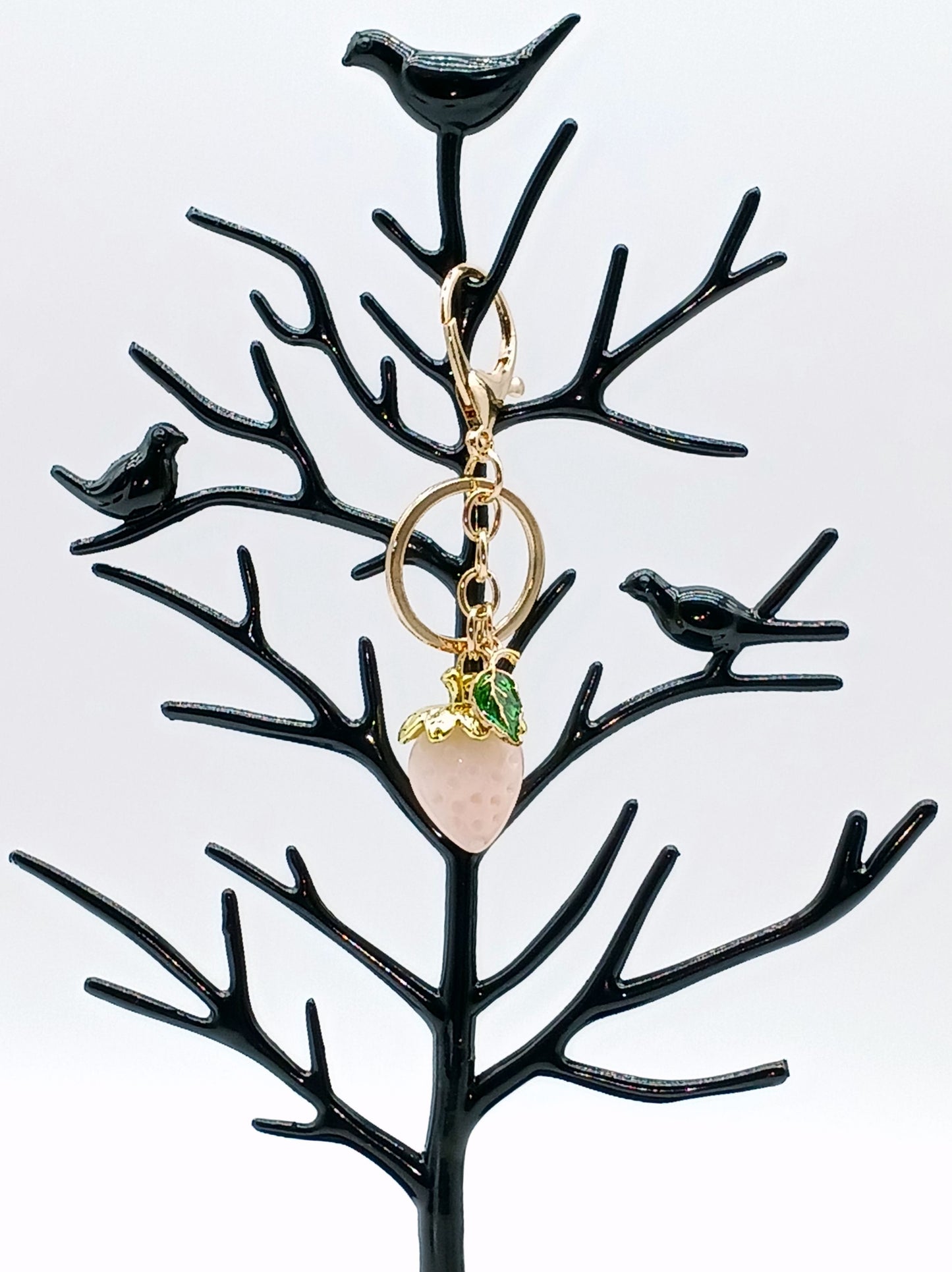 Pastel Resin Strawberry Keychain Bag Charm