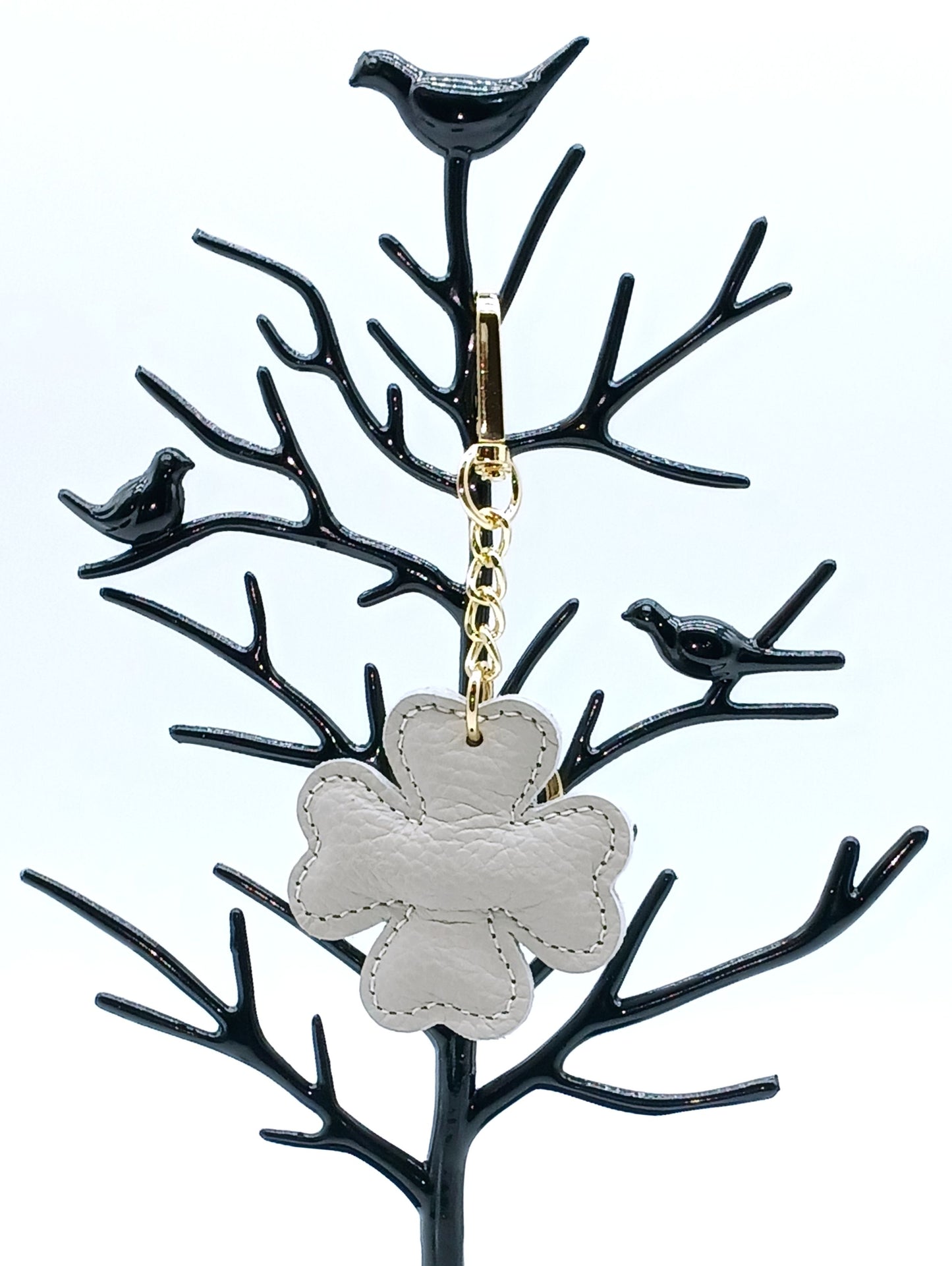 Genuine Leather Keychain Bag Charm – Made In Italy (Neutral Colors)