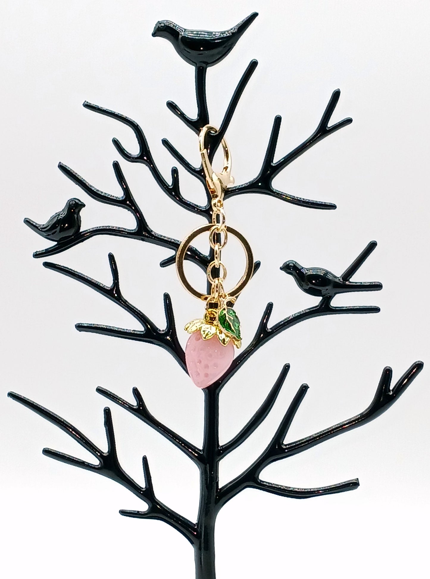 Pastel Resin Strawberry Keychain Bag Charm
