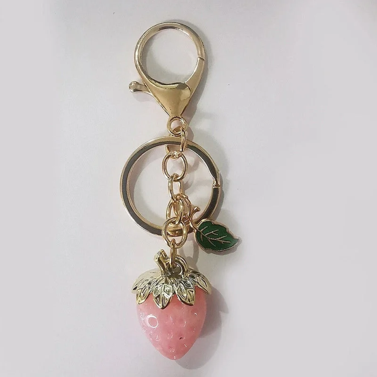 Pastel Resin Strawberry Keychain Bag Charm
