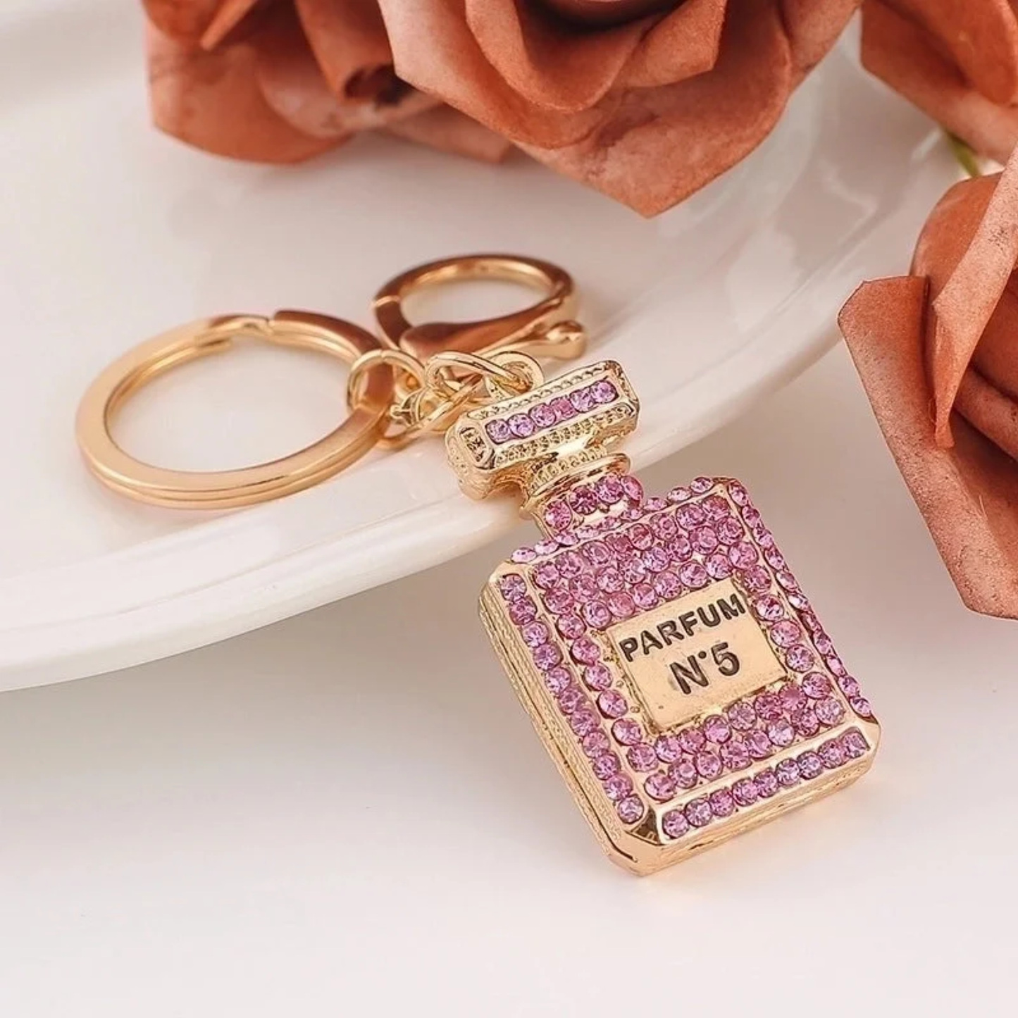 Bling Rhinestone Perfume Bottle Keychain Bag Charm