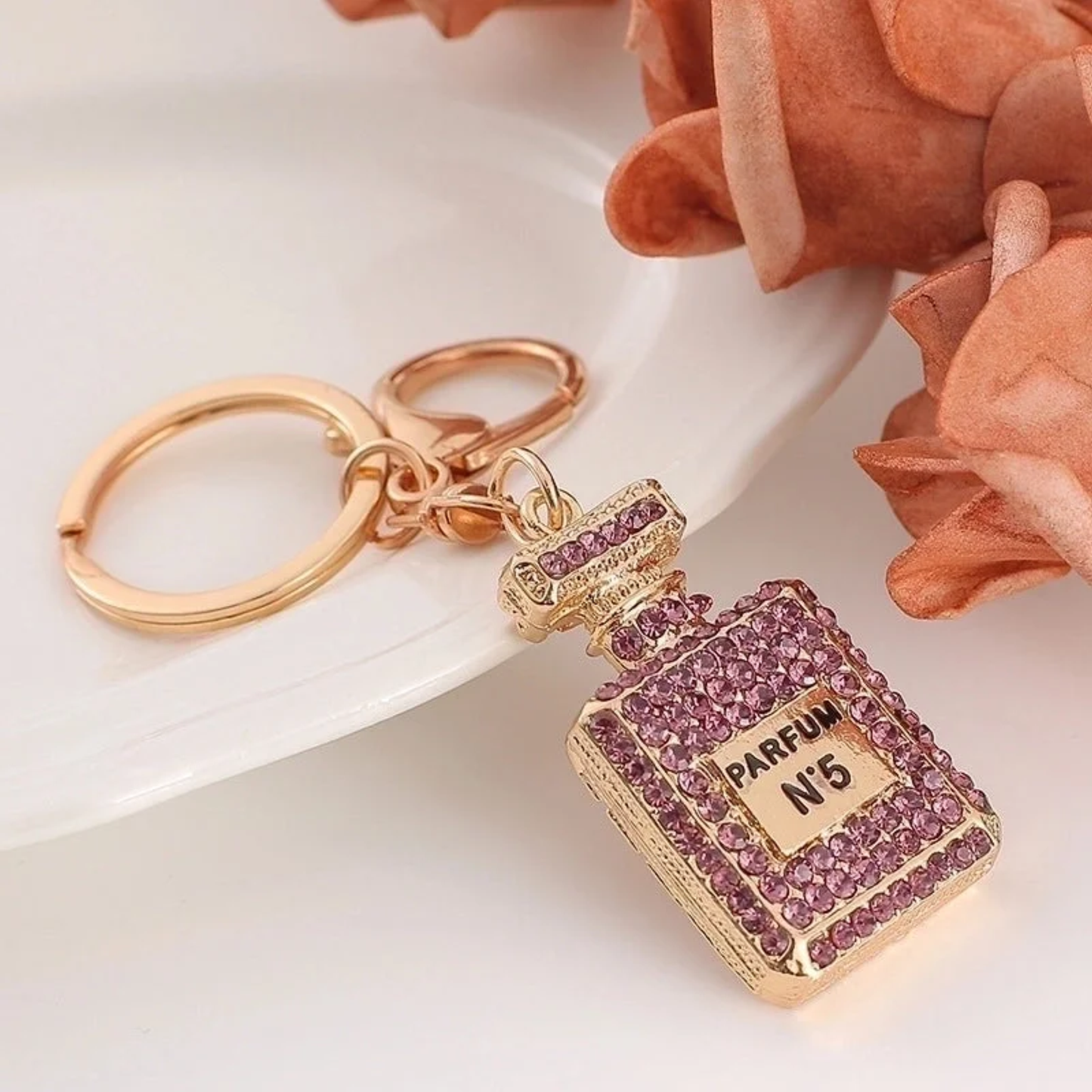 Bling Rhinestone Perfume Bottle Keychain Bag Charm