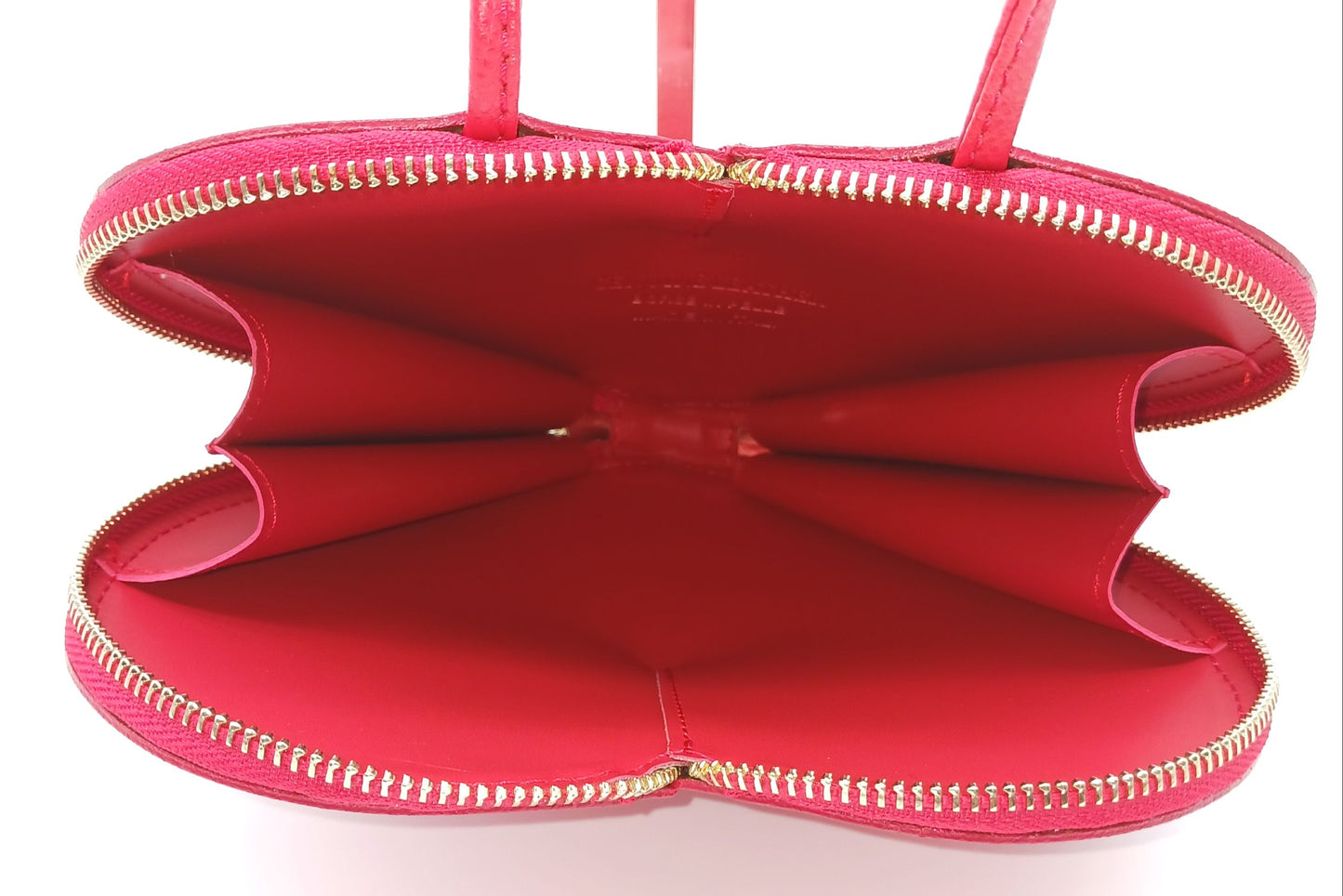 Red Genuine Palmellato Leather Heart Crossbody Handbag – Made In Italy