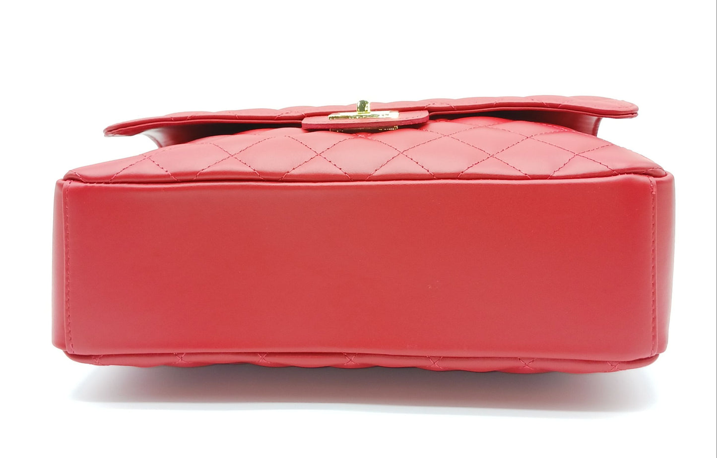Genuine Leather Quilted Handbag (X-Large) Red – Made In Italy