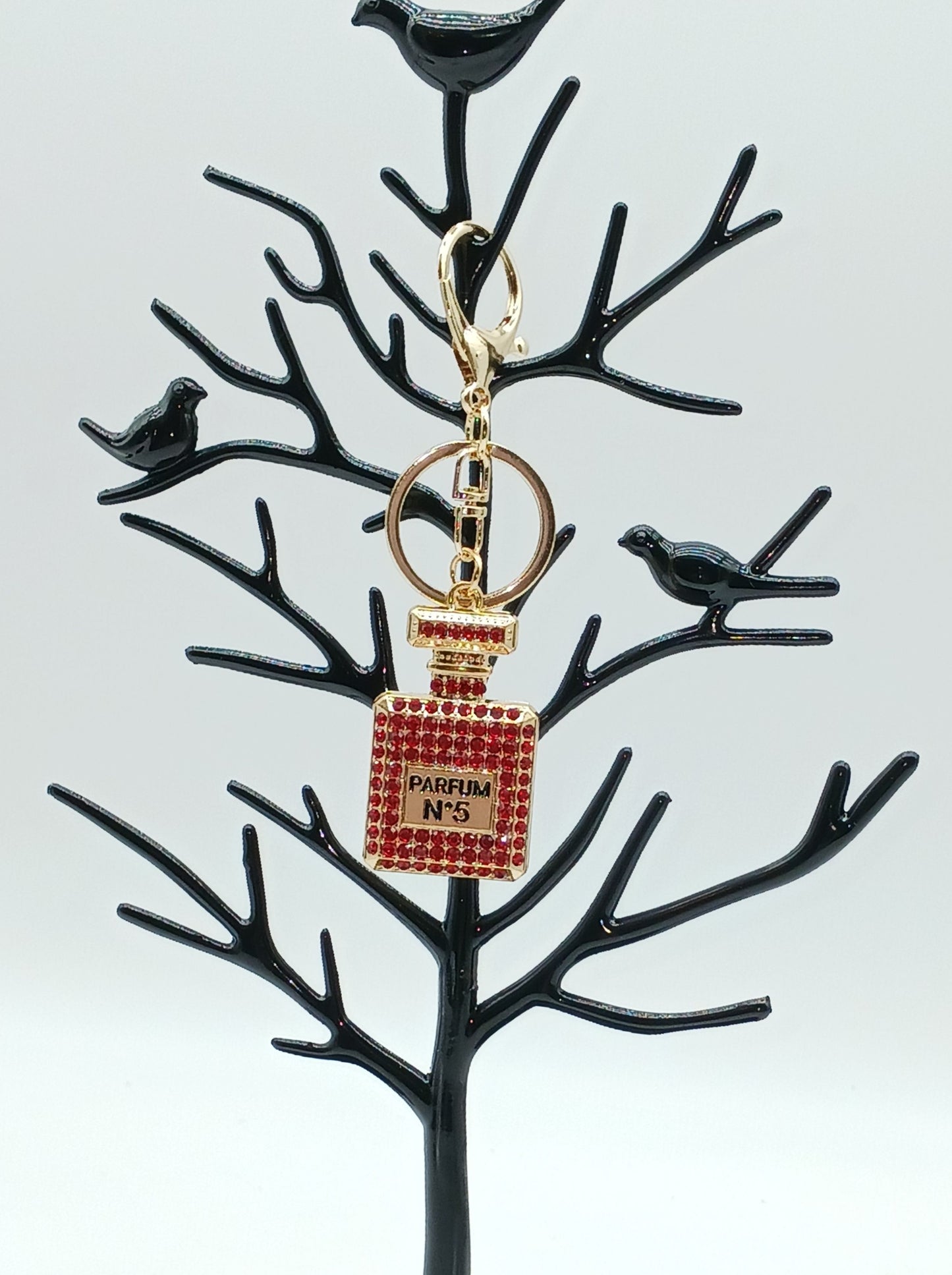 Bling Rhinestone Perfume Bottle Keychain Bag Charm