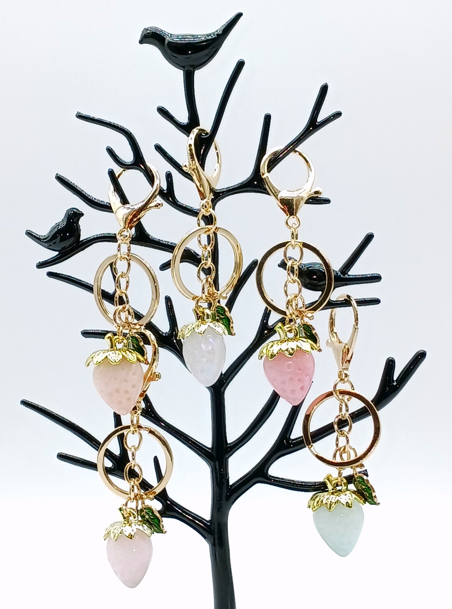 Pastel Resin Strawberry Keychain Bag Charm