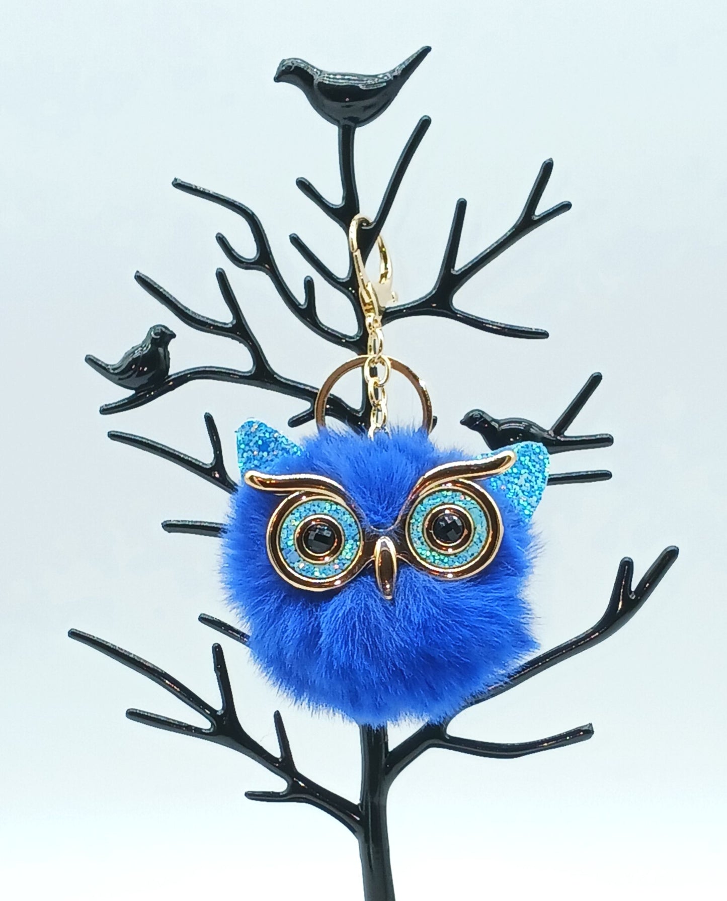 Plush Alloy Owl Keychain Bag Charm – Warm Colors