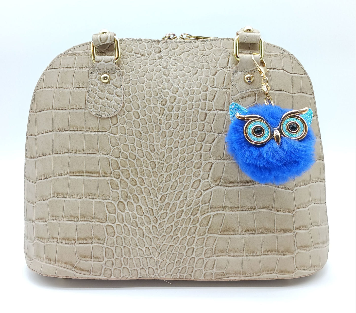 Plush Alloy Owl Keychain Bag Charm – Warm Colors