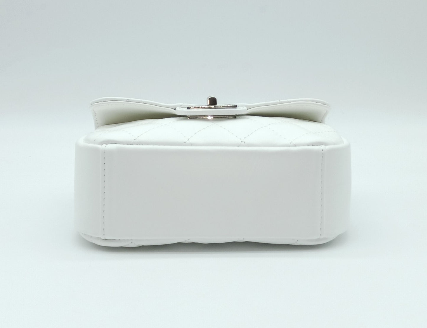 Genuine Leather Quilted Handbag (Small) – Made In Italy - White