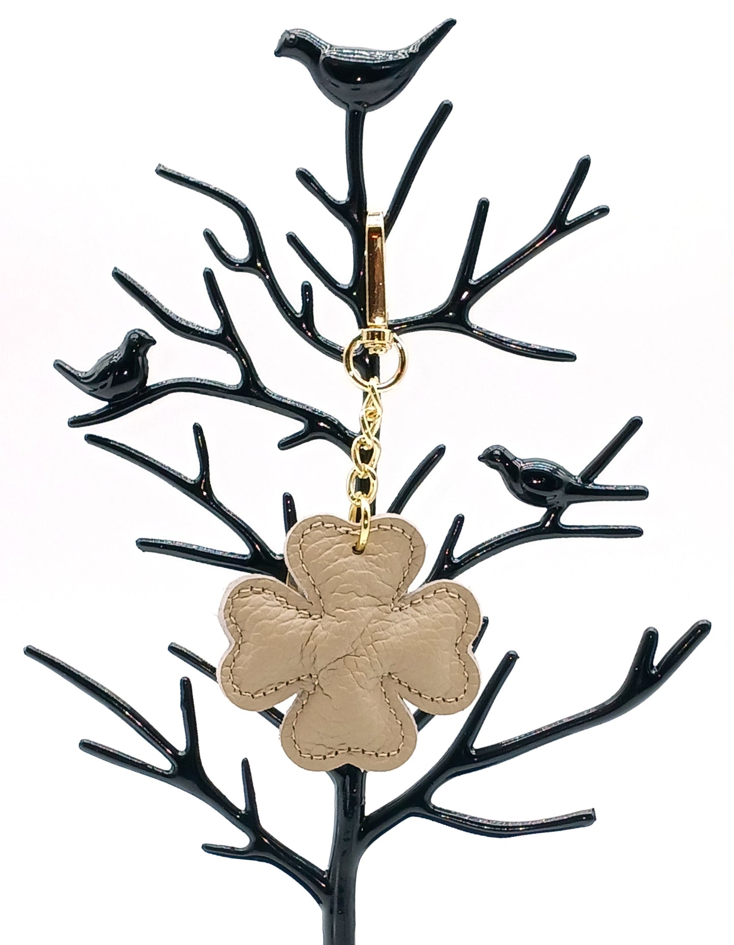Genuine Leather Keychain Bag Charm – Made In Italy (Neutral Colors)