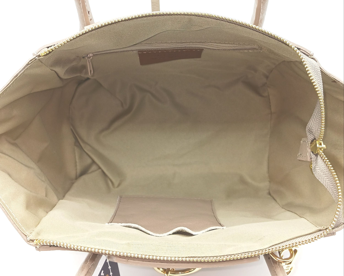 Taupe Genuine Pebble Leather Satchel Shoulder Handbag – Made In Italy