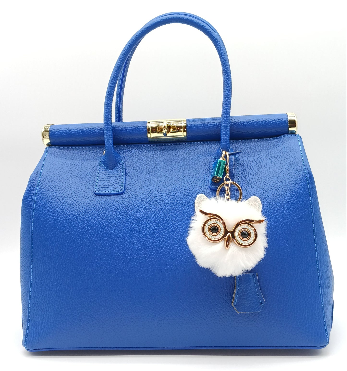 Plush Alloy Owl Keychain Bag Charm – Bright Colors