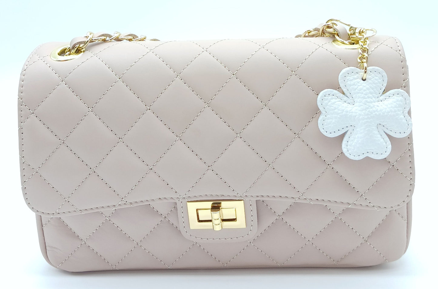 Genuine Leather Keychain Bag Charm – Made In Italy (Pastel Colors)
