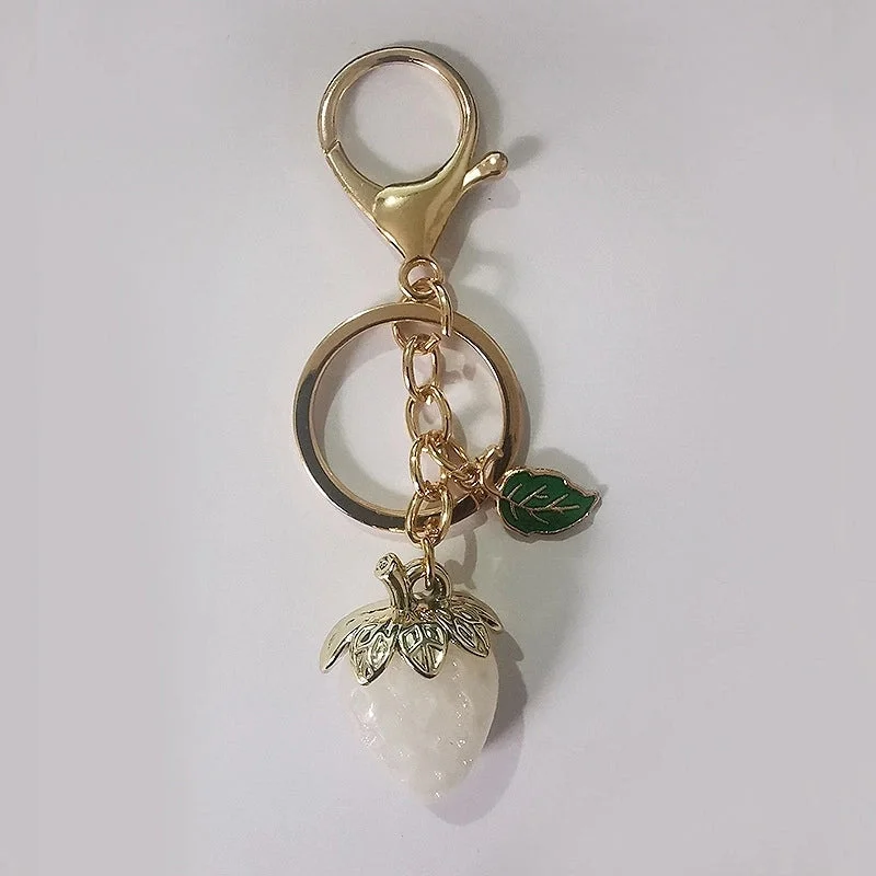 Pastel Resin Strawberry Keychain Bag Charm