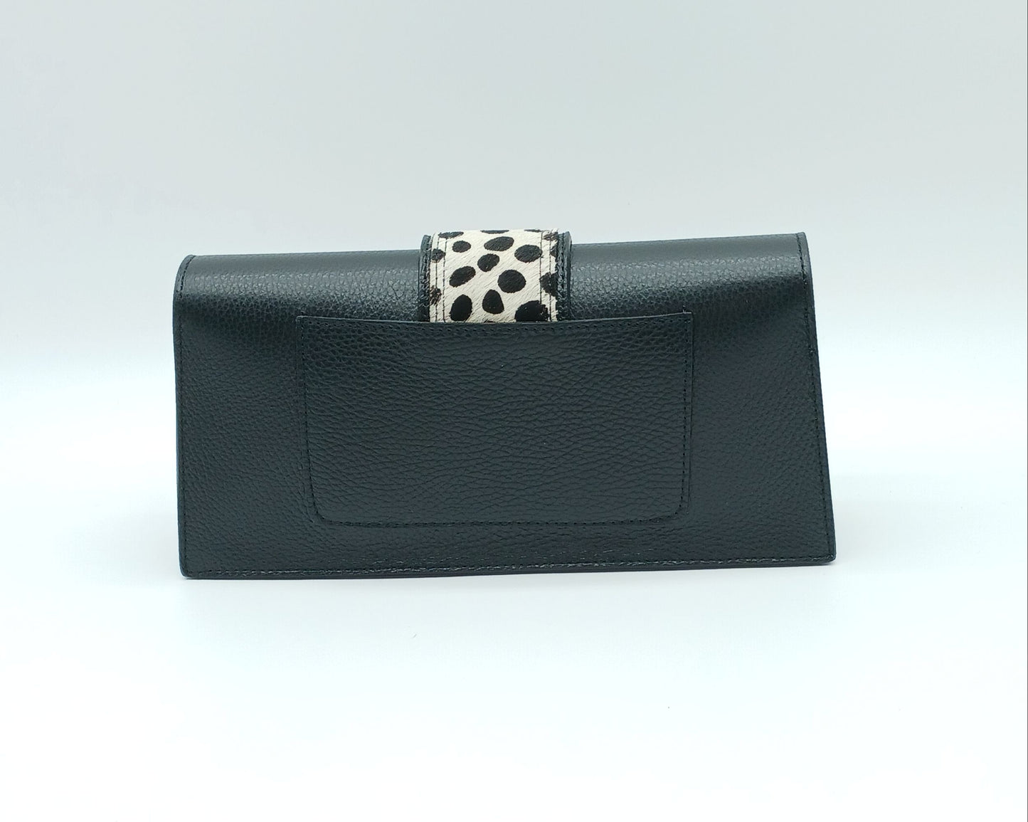 Black Genuine Leather White Black Fur Handbag – Made In Italy