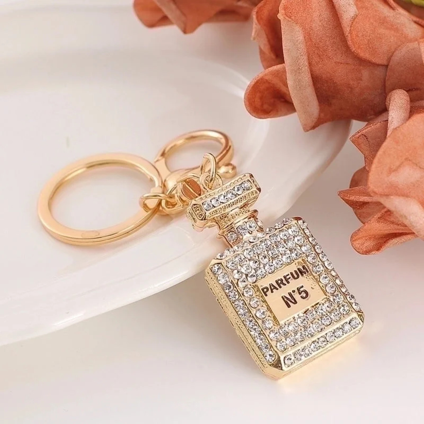 Bling Rhinestone Perfume Bottle Keychain Bag Charm