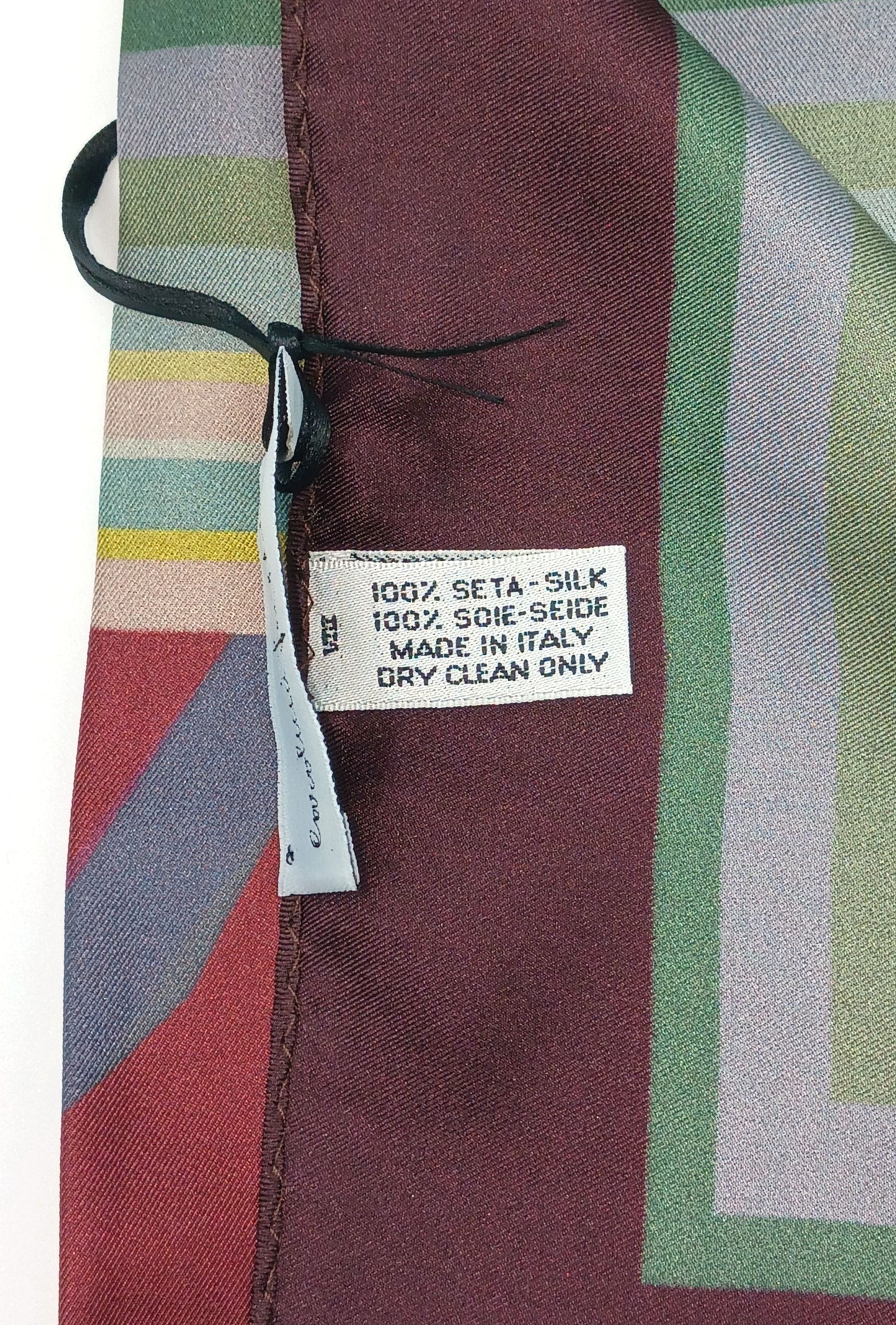 Designer Floral Silk Twill Scarf 35x35 – Made In Italy - Wine