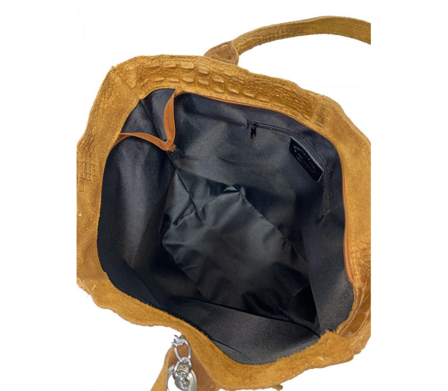 Genuine Leather & Suede Croc Embossed XL Shoulder Bag Tote - Red – Made In Italy - DumasvilleBoutique