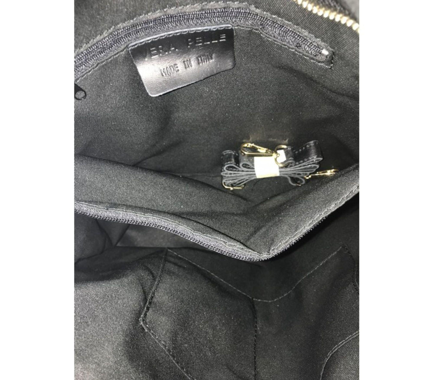 XL Genuine Leather & Suede Croc Embossed Shoulder Bag - Black - Made in Italy - DumasvilleBoutique