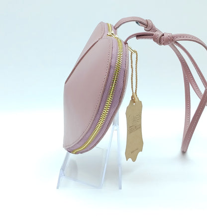 Antique Pink Genuine Leather Heart Crossbody Handbag – Made In Italy