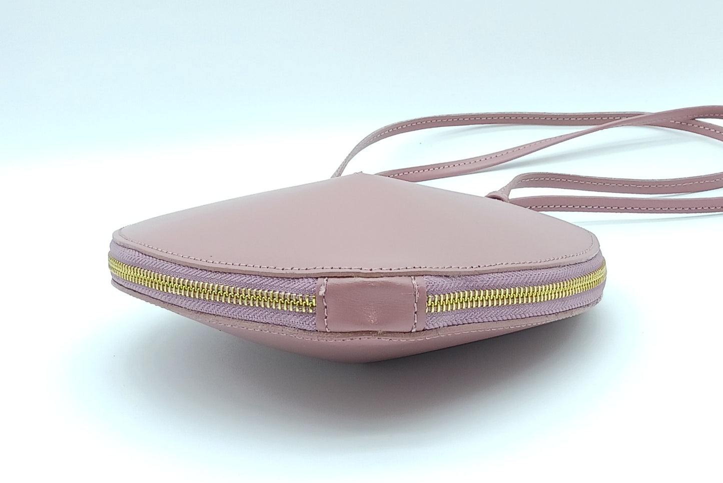 Antique Pink Genuine Leather Heart Crossbody Handbag – Made In Italy