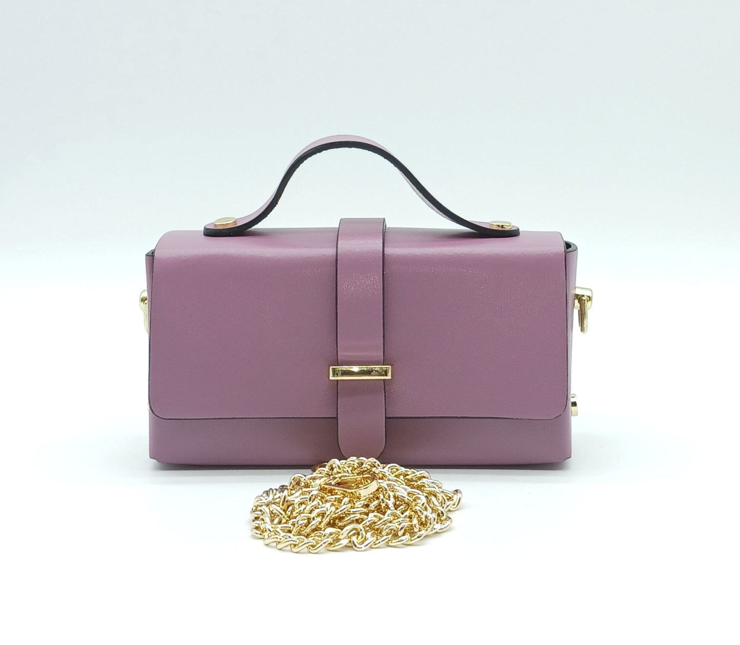 Antique Pink Genuine Leather Small Crossbody Handbag – Made In Italy