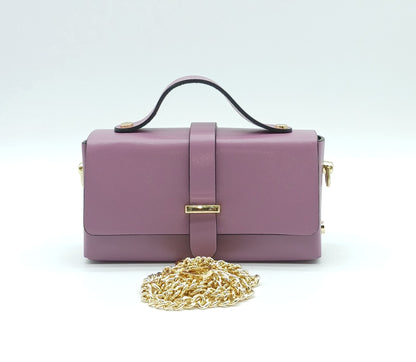 Antique Pink Genuine Leather Small Crossbody Handbag – Made In Italy