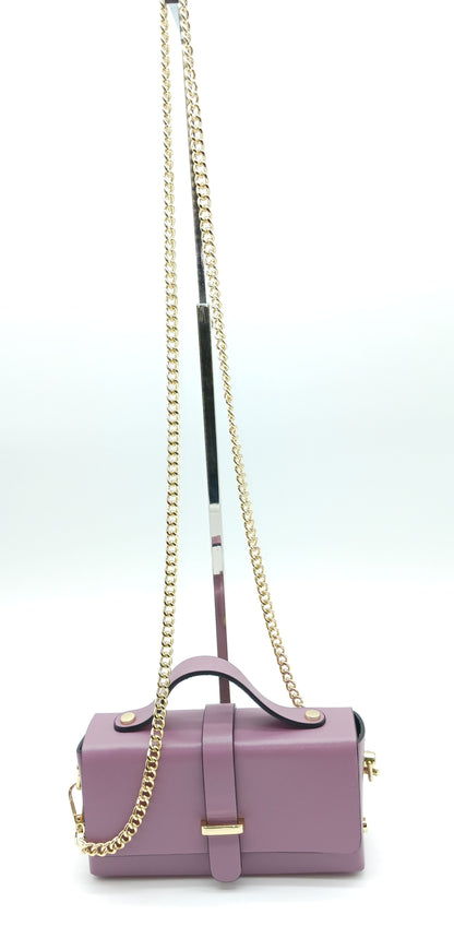 Antique Pink Genuine Leather Small Crossbody Handbag – Made In Italy