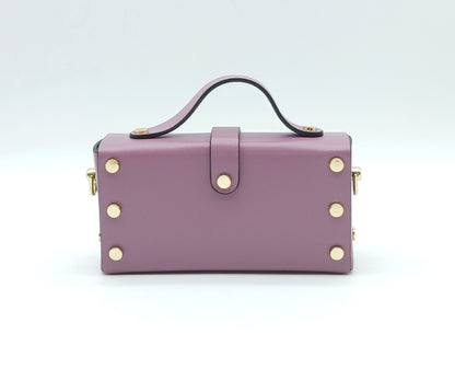 Antique Pink Genuine Leather Small Crossbody Handbag – Made In Italy