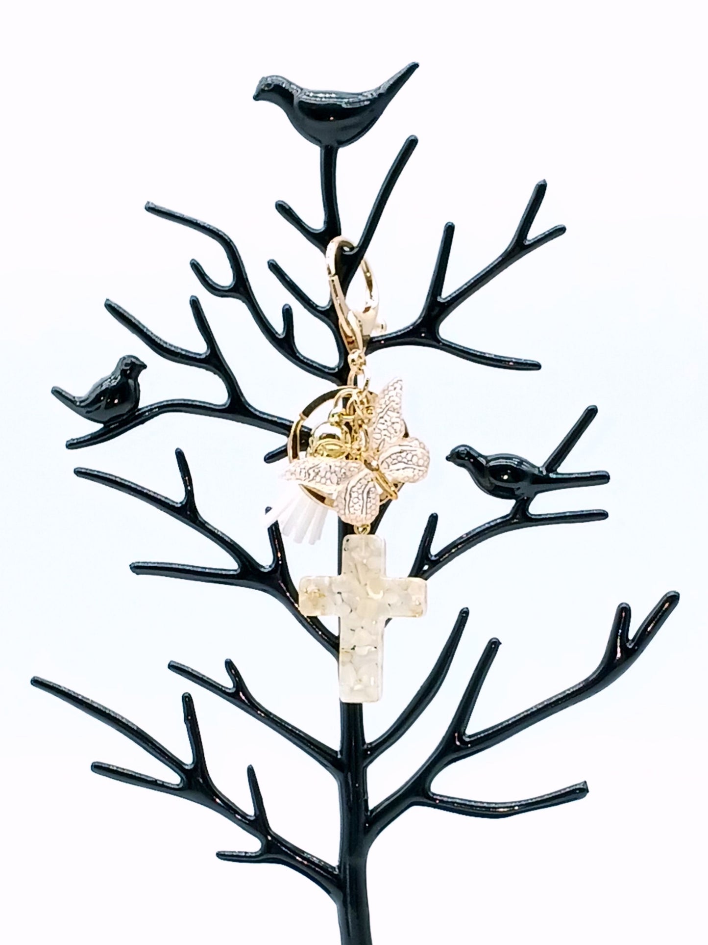Tassel Butterfly Cross Keychain Bag Charm