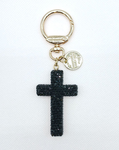 Bling Rhinestone Cross Keychain Bag Charm