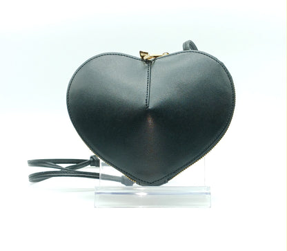 Black Genuine Leather Heart Crossbody Handbag – Made In Italy