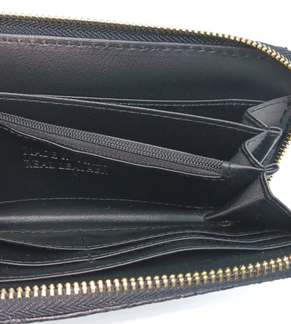 Genuine Snake Embossed Leather Zip Wallet – Made In Italy - Black
