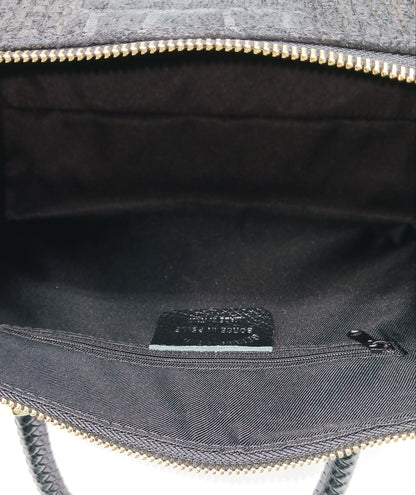 Genuine Suede & Leather Croc Embossed Satchel Handbag - Dark Gray – Made In Italy