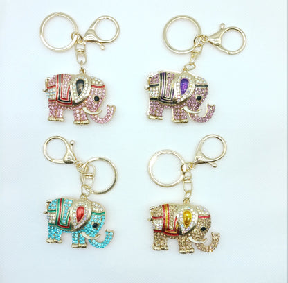 Bling Elephant Rhinestone Keychain Bag Charm