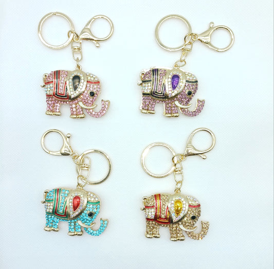 Bling Elephant Rhinestone Keychain Bag Charm