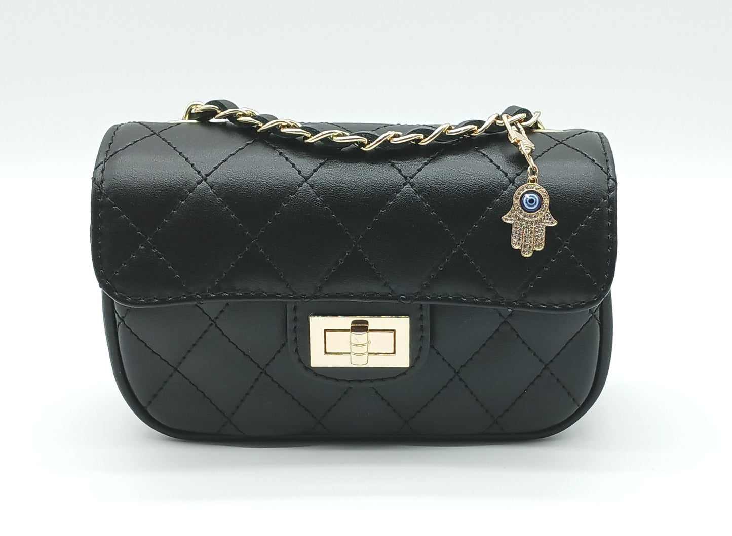 Bling Rhinestone Hamsa Hand Keychain Bag Charm