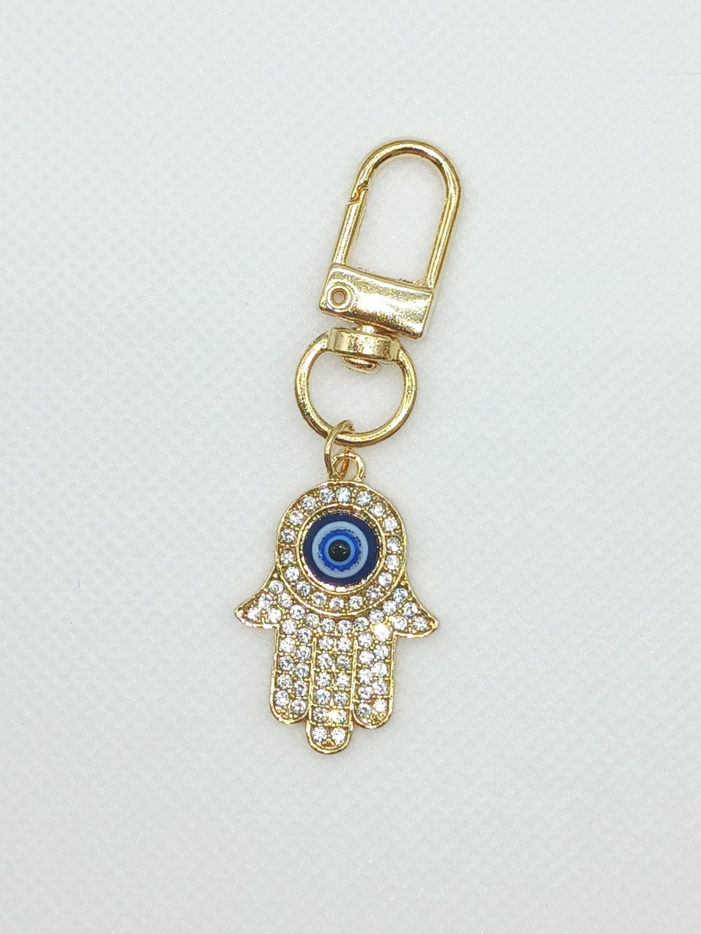 Bling Rhinestone Hamsa Hand Keychain Bag Charm