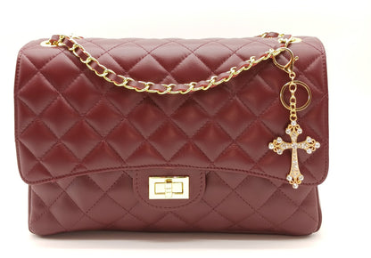 Bling Rhinestone Metal Cross Keychain Bag Charm