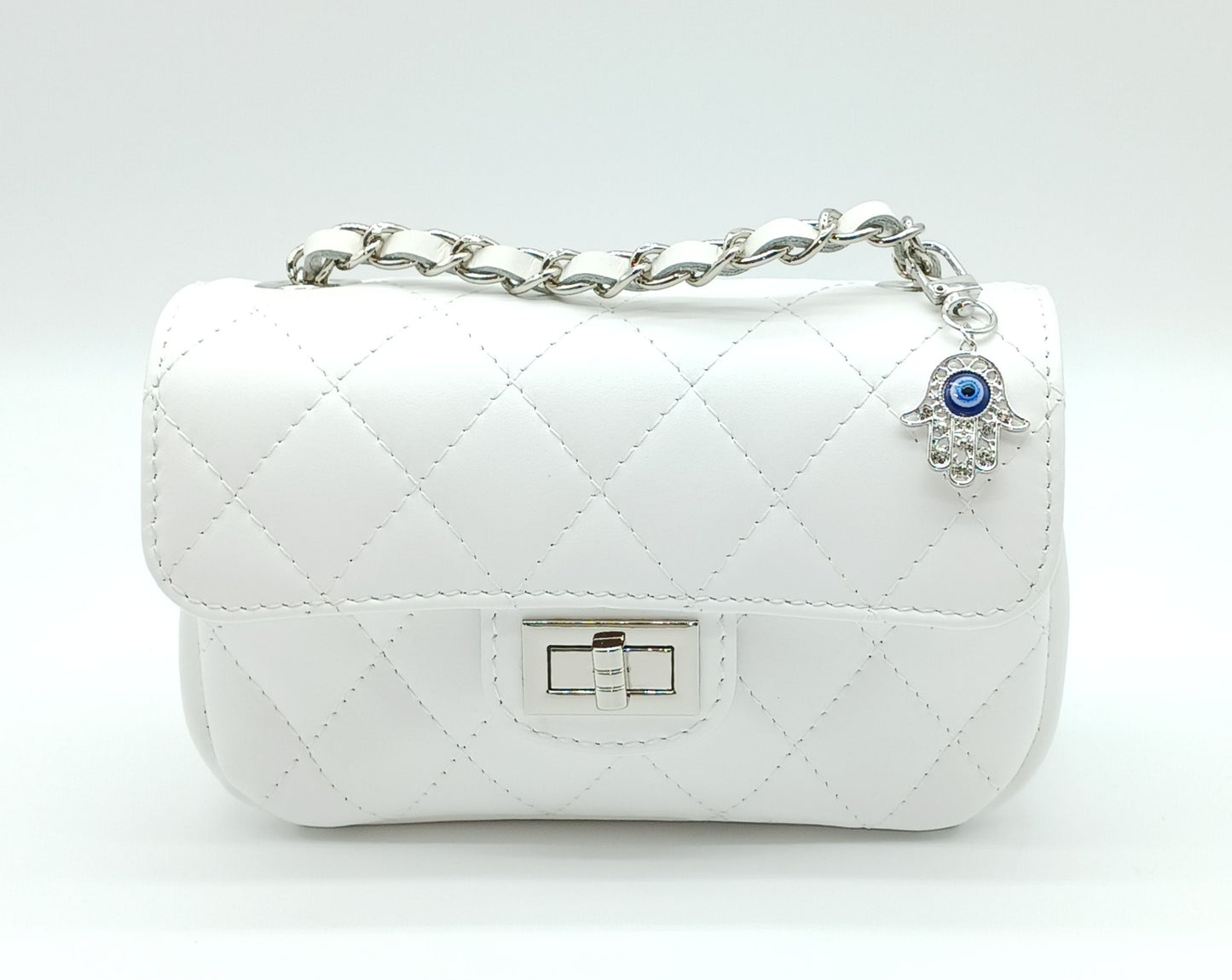 Bling Rhinestone Hamsa Hand Keychain Bag Charm