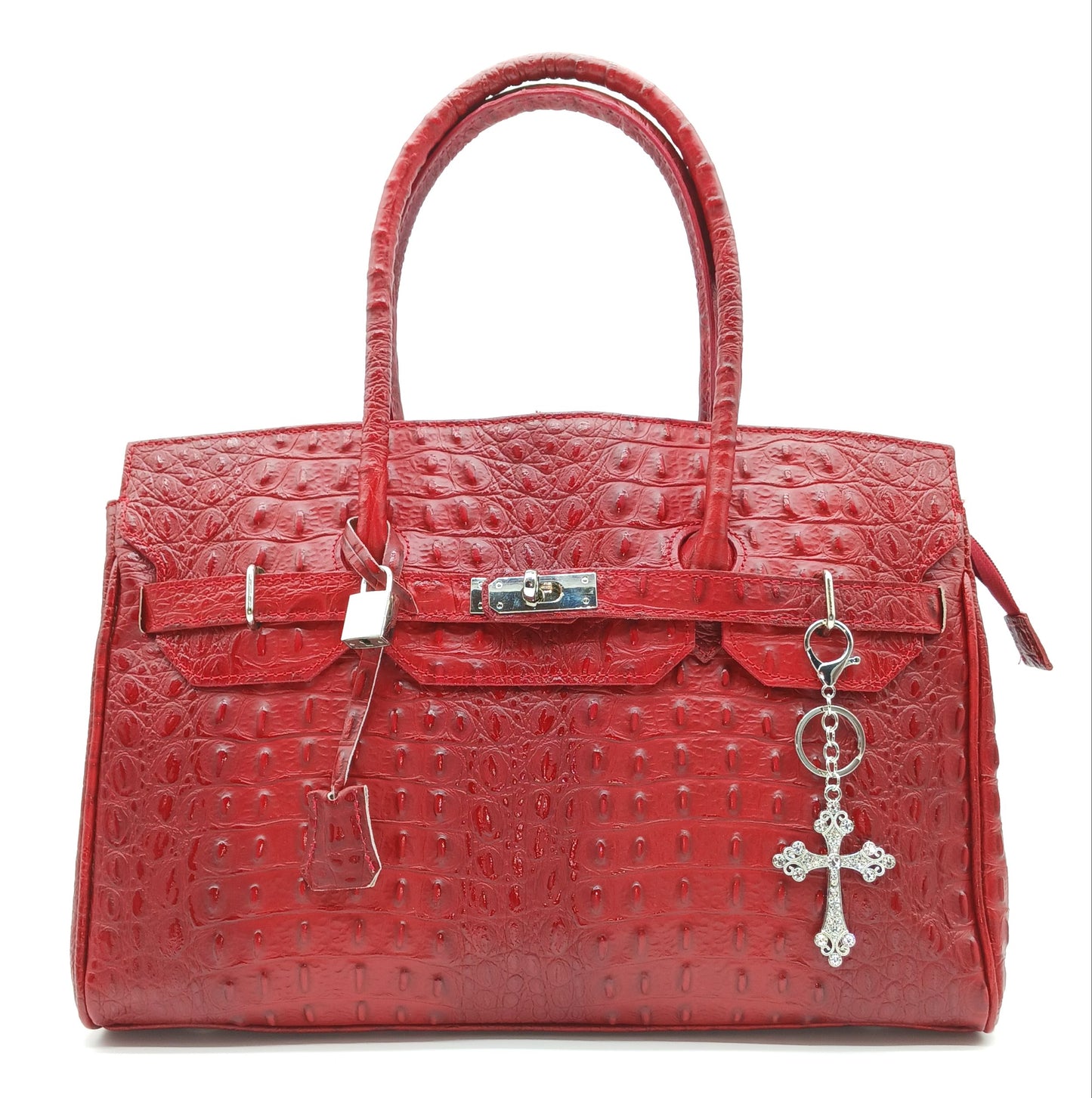 Bling Rhinestone Metal Cross Keychain Bag Charm