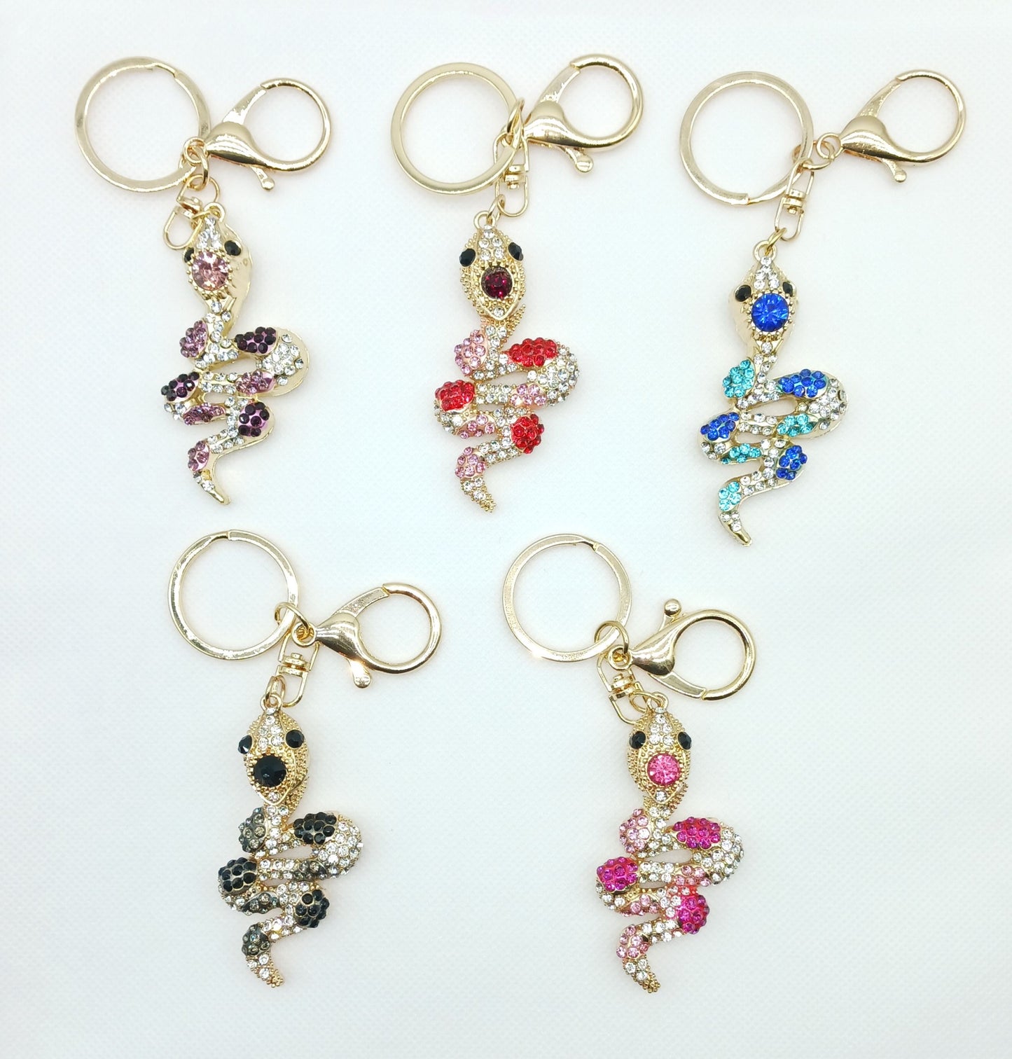 Bling Snake Rhinestone Keychain Bag Charm