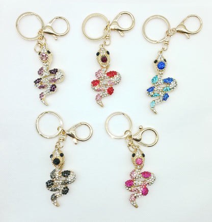 Bling Snake Rhinestone Keychain Bag Charm