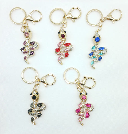 Bling Snake Rhinestone Keychain Bag Charm