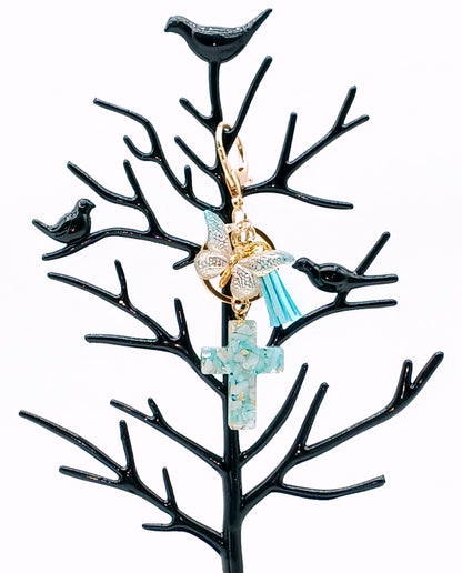 Tassel Butterfly Cross Keychain Bag Charm